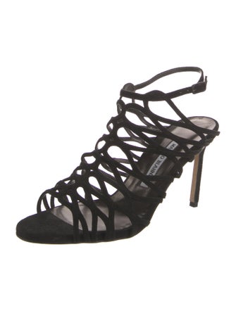 Manolo Blahnik Suede Slingback Sandals