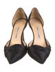 Manolo Blahnik Satin Crystal Embellishments D'Orsay Pumps