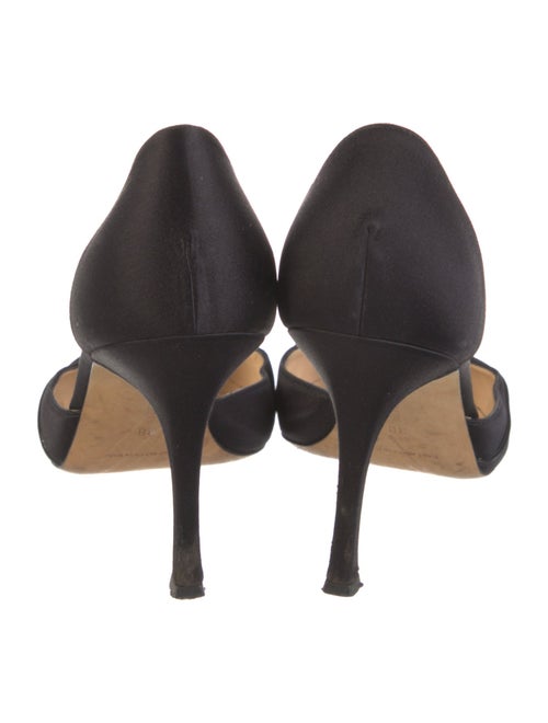 Manolo Blahnik Satin Crystal Embellishments D'Orsay Pumps
