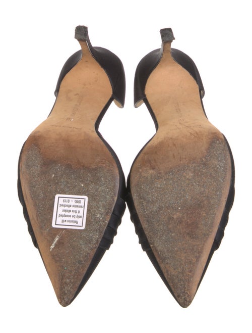 Manolo Blahnik Satin Crystal Embellishments D'Orsay Pumps