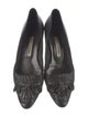 Manolo Blahnik Leather Bow Accents Pumps