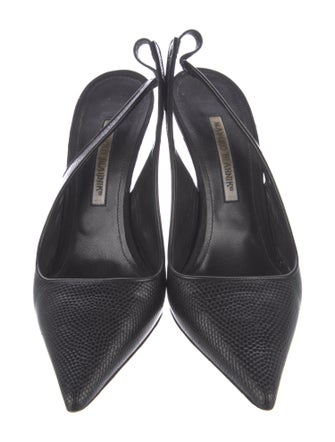 Manolo Blahnik Embossed Leather Slingback Pumps
