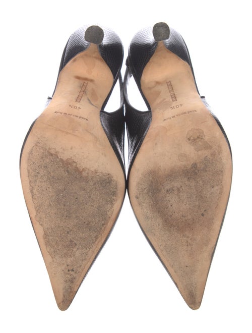 Manolo Blahnik Embossed Leather Slingback Pumps