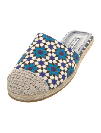 Manolo Blahnik Floral Print Mules
