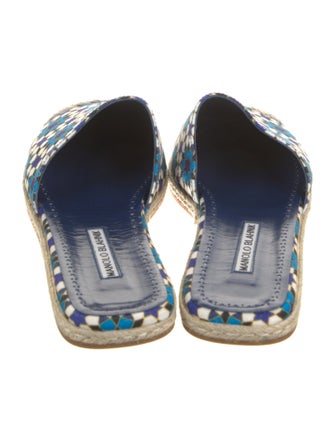 Manolo Blahnik Floral Print Mules
