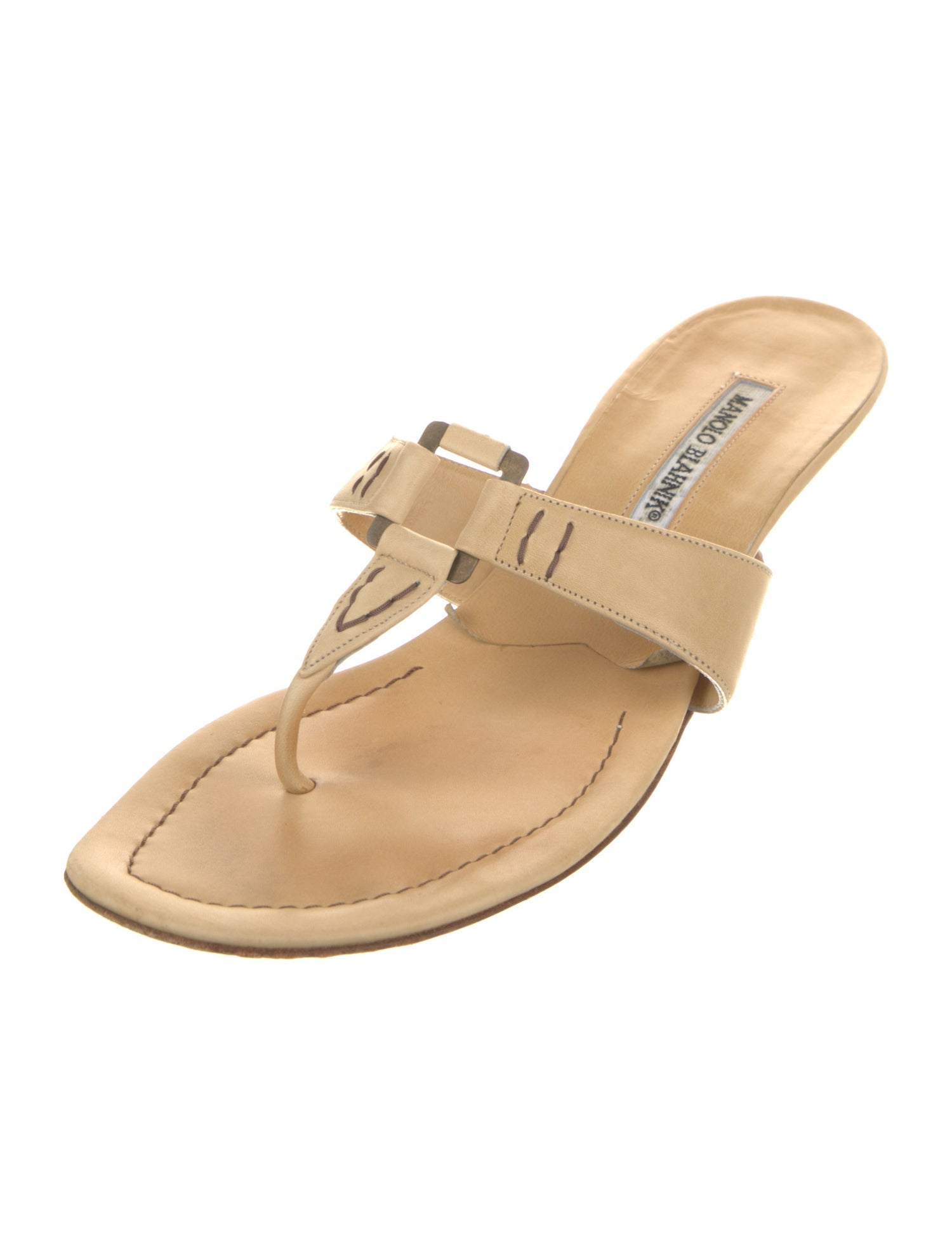 Manolo Blahnik Leather Slides