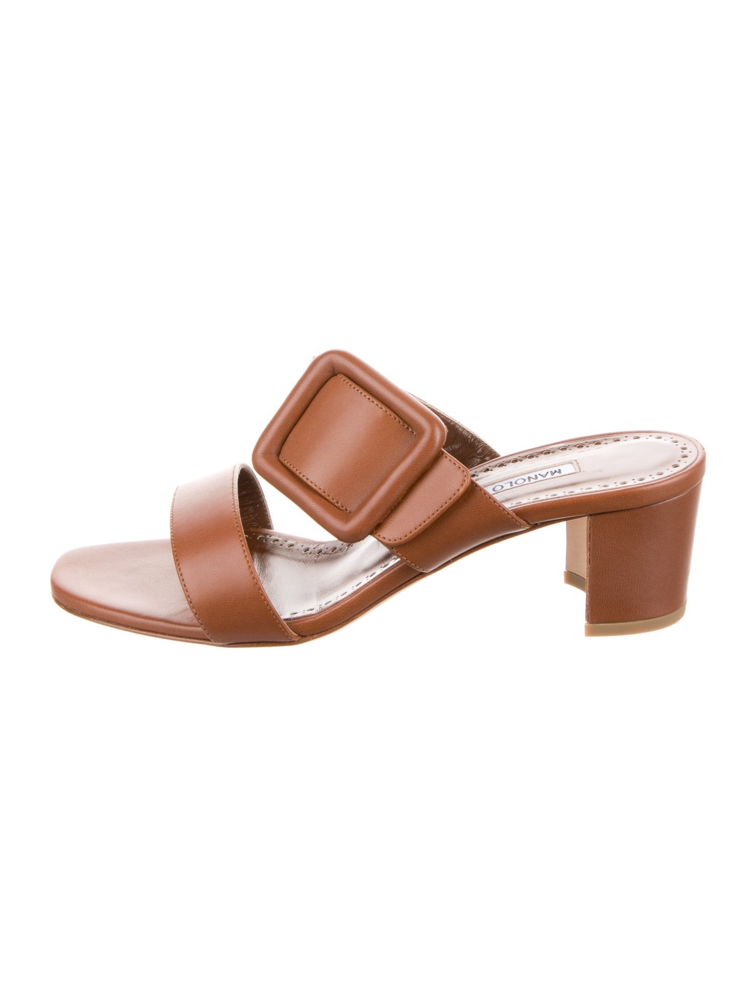 Manolo Blahnik Leather Slides