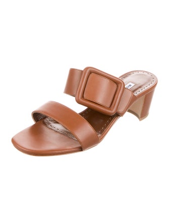 Manolo Blahnik Leather Slides