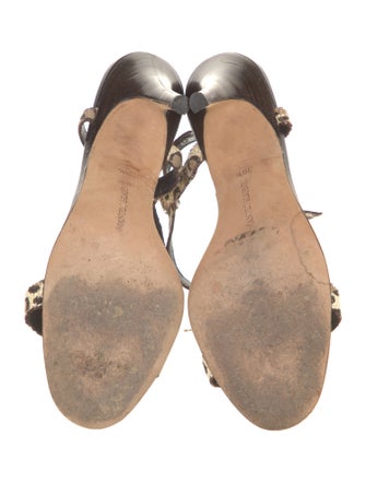 Manolo Blahnik Leather Printed Sandals