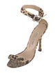 Manolo Blahnik Animal Print Crystal Embellishments Sandals