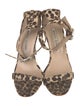 Manolo Blahnik Animal Print Crystal Embellishments Sandals