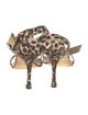 Manolo Blahnik Animal Print Crystal Embellishments Sandals
