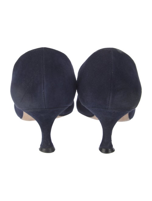 Manolo Blahnik Camellia Accent Suede Pumps