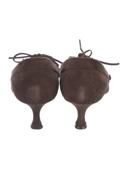 Manolo Blahnik Suede Bow Accents Pumps