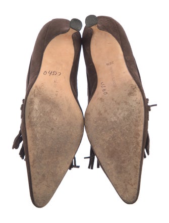 Manolo Blahnik Suede Bow Accents Pumps