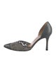 Manolo Blahnik Leather Mesh Accents D'Orsay Pumps