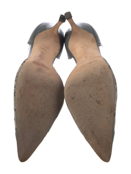 Manolo Blahnik Leather Mesh Accents D'Orsay Pumps