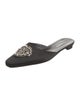 Manolo Blahnik Satin Crystal Embellishments Mules
