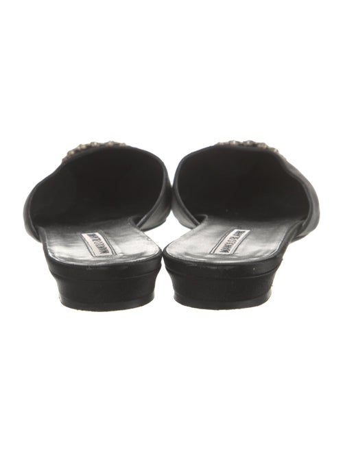 Manolo Blahnik Satin Crystal Embellishments Mules