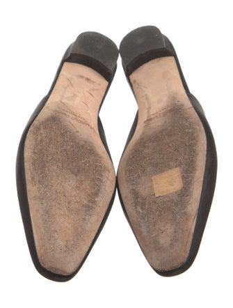 Manolo Blahnik Satin Crystal Embellishments Mules