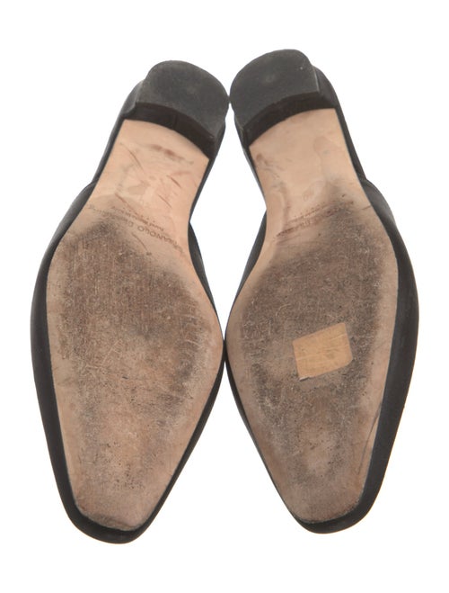 Manolo Blahnik Satin Crystal Embellishments Mules