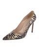 Manolo Blahnik Embossed Leather Animal Print Pumps