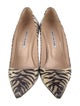Manolo Blahnik Embossed Leather Animal Print Pumps