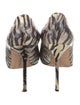 Manolo Blahnik Embossed Leather Animal Print Pumps