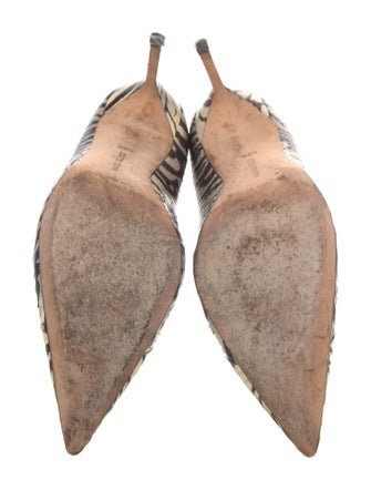 Manolo Blahnik Embossed Leather Animal Print Pumps