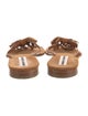 Manolo Blahnik Suede Bow Accents Slides
