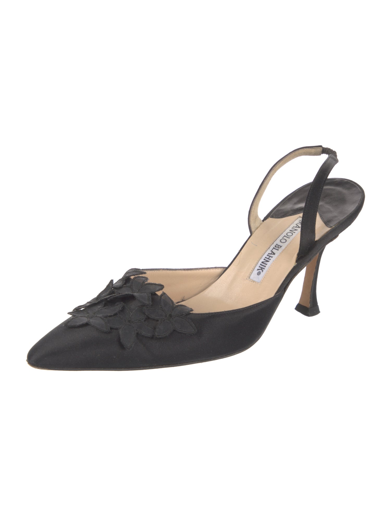 Manolo Blahnik Satin Slingback Pumps