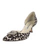 Manolo Blahnik Velvet Animal Print D'Orsay Pumps