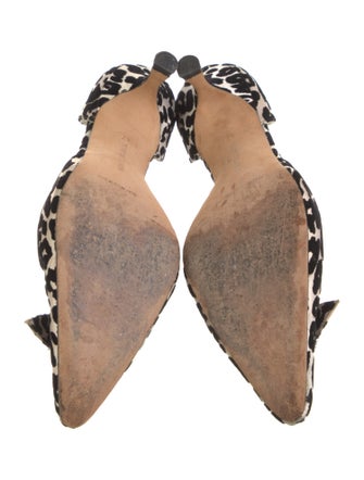 Manolo Blahnik Velvet Animal Print D'Orsay Pumps
