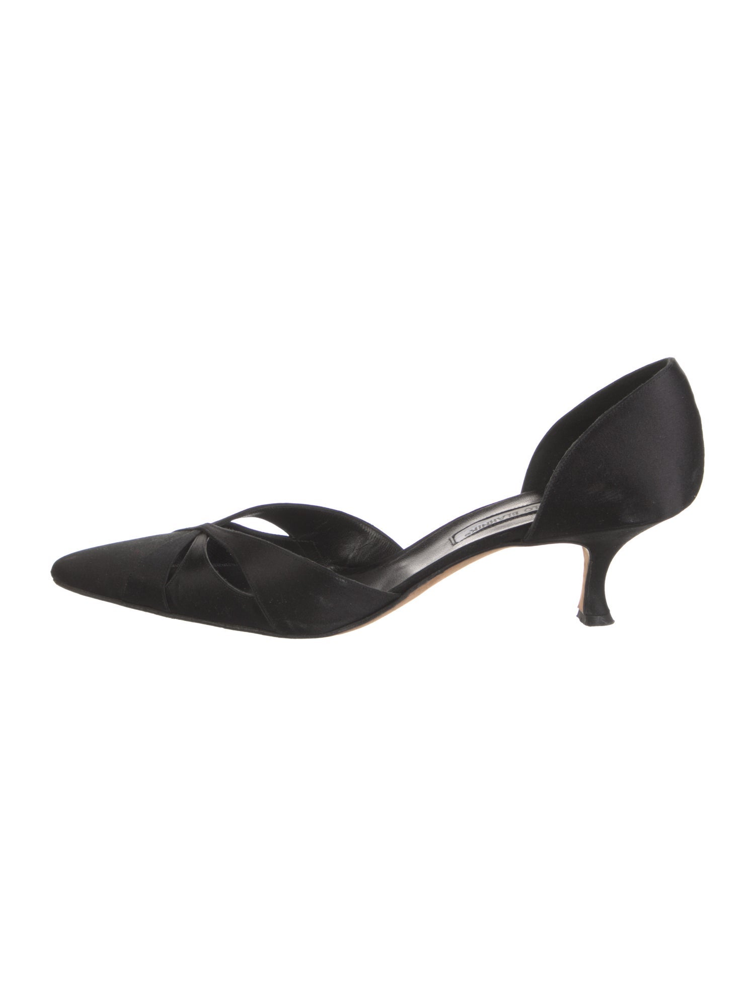 Manolo Blahnik Satin D'Orsay Pumps