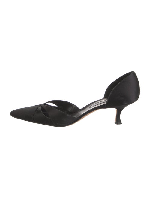 Manolo Blahnik Satin D'Orsay Pumps
