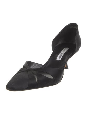 Manolo Blahnik Satin D'Orsay Pumps