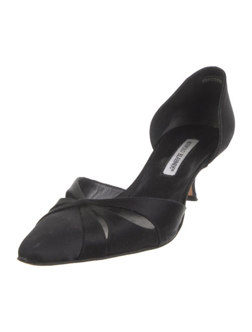 Manolo Blahnik Satin D'Orsay Pumps