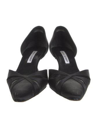 Manolo Blahnik Satin D'Orsay Pumps