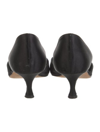 Manolo Blahnik Satin D'Orsay Pumps
