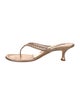 Manolo Blahnik Leather Lasercut Accents Slides