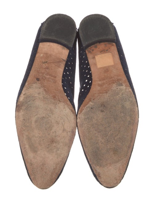 Manolo Blahnik Suede Mesh Accents Flats