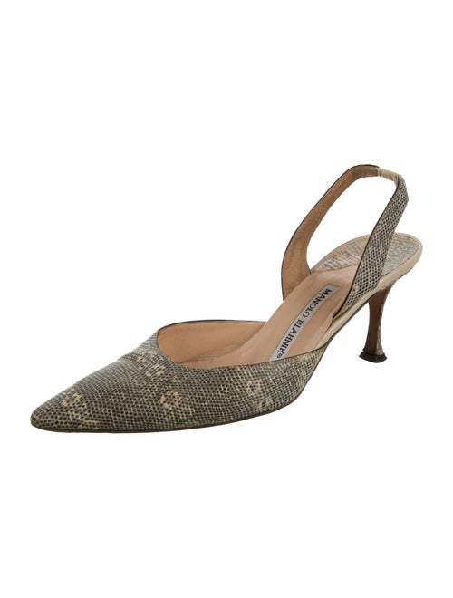 Manolo Blahnik Karung Animal Print Slingback Pumps