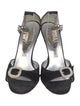 Manolo Blahnik Satin Crystal Embellishments Sandals