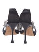 Manolo Blahnik Satin Crystal Embellishments Sandals
