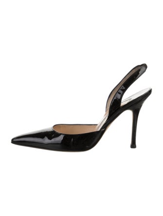 Manolo Blahnik Patent Leather Slingback Pumps