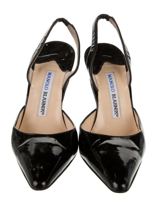 Manolo Blahnik Patent Leather Slingback Pumps