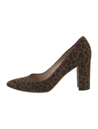 Manolo Blahnik Suede Animal Print Pumps