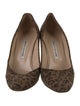 Manolo Blahnik Suede Animal Print Pumps