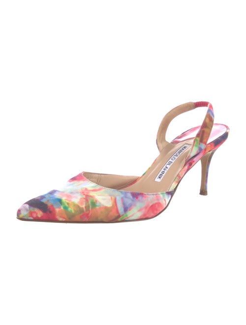 Manolo Blahnik Floral Print Slingback Pumps