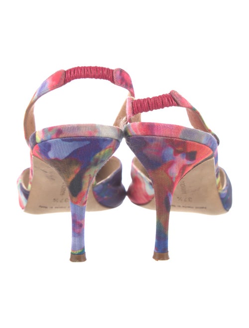 Manolo Blahnik Floral Print Slingback Pumps